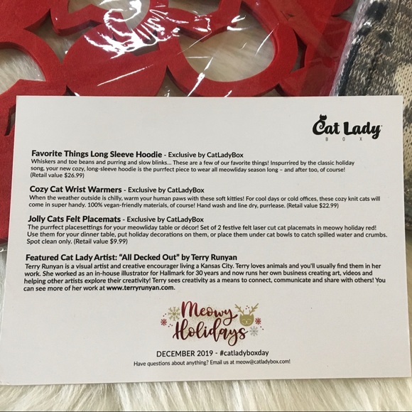 Cat Lady Box Accessories Cat Lady Box Placemats And Wrist Warmers Poshmark Cat Lady Box Accessories Cat Lady Box Placemats And Wrist Warmers Poshmark